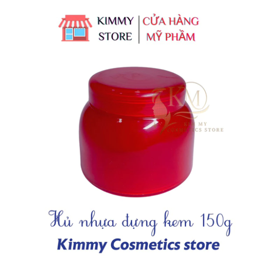 Lẻ hủ nhựa đựng kem bầu tròn 120g màu đỏ