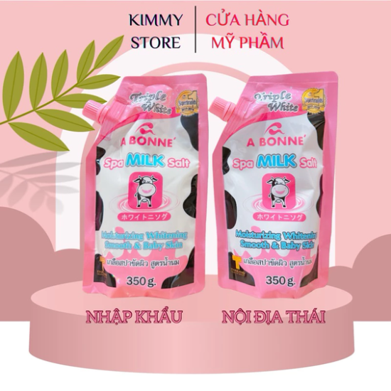 muối tắm sữa bò tẩy da chết A bonne spa milk salt thái lan 350g có vòi