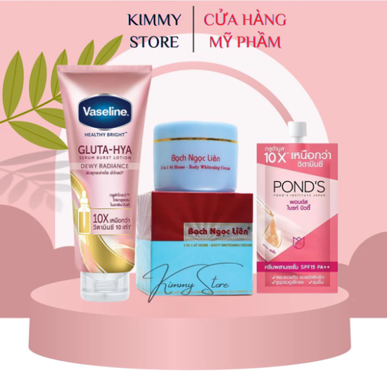 Combo siêu tẩy kem body bạch ngọc liên và vaseline