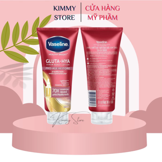 Vaseline gluta hya 10x chai 300ml màu vàng và hồng