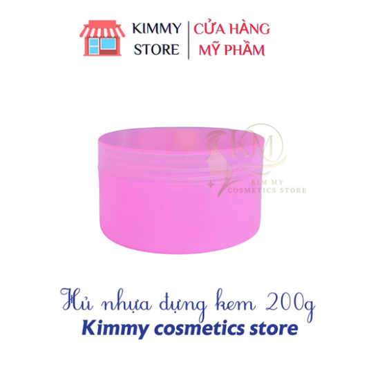 Hủ nhựa đựng kem 250g trong mờ màu trắng và hồng