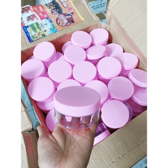 Hủ đựng kem 200g dẹp trong suốt