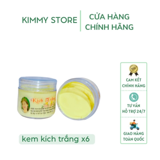 Lẻ hộp kem kích trắng X6 hà anh màu vàng 30g